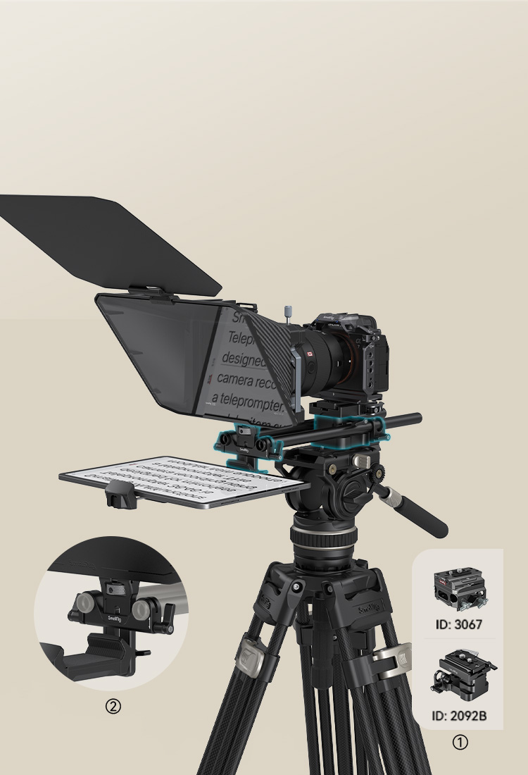 SmallRig 多機能テレプロンプター 3646 セット 多機能テレプロンプター