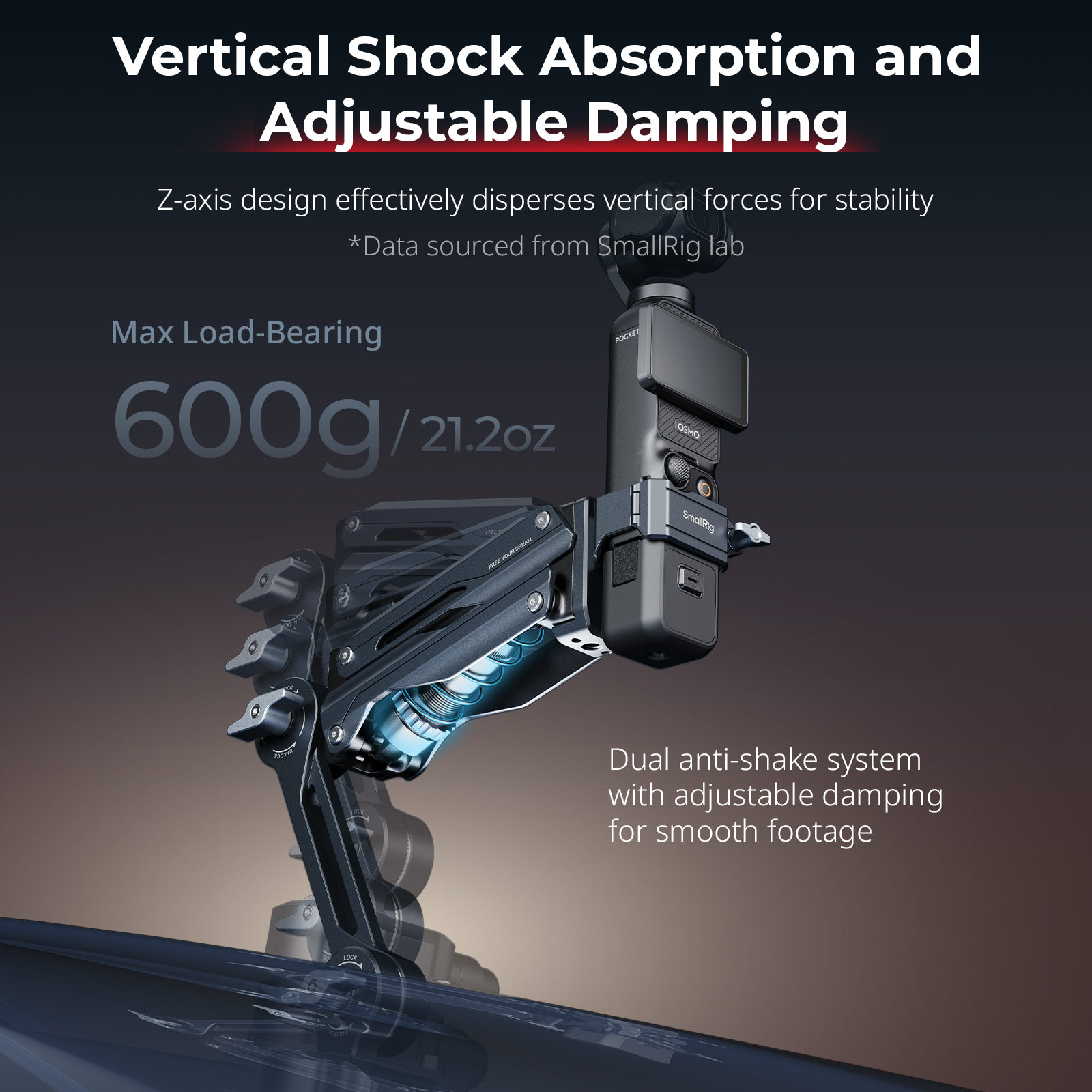 Mini Shock Absorber Arm | Smooth Video for Action Cameras