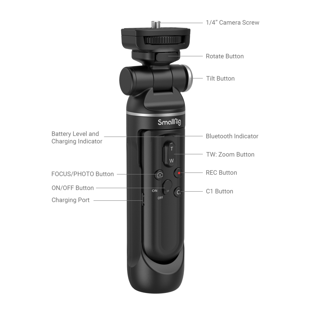 SmallRig SR-RG1多機能ワイヤレスシューティンググリップ SR-RG1 Wireless Grip | Camera Selfie Tripod | SmallRig