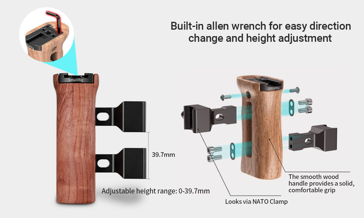 SmallRig サイドハンドル Amazon | SmallRig サイドハンドル アルミ合金製 高さ調整可能