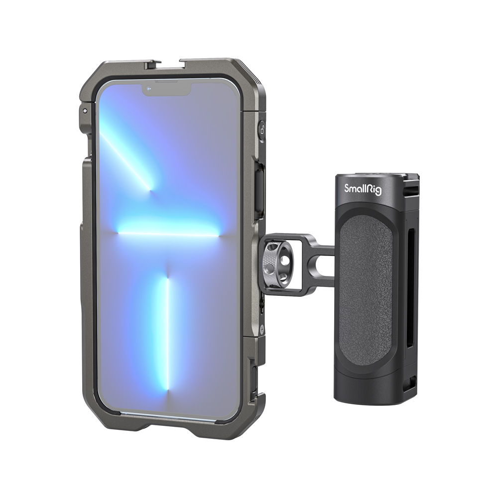 SallRig Video Rig Cage para iPhone 13 Pro con dos zapatos fríos