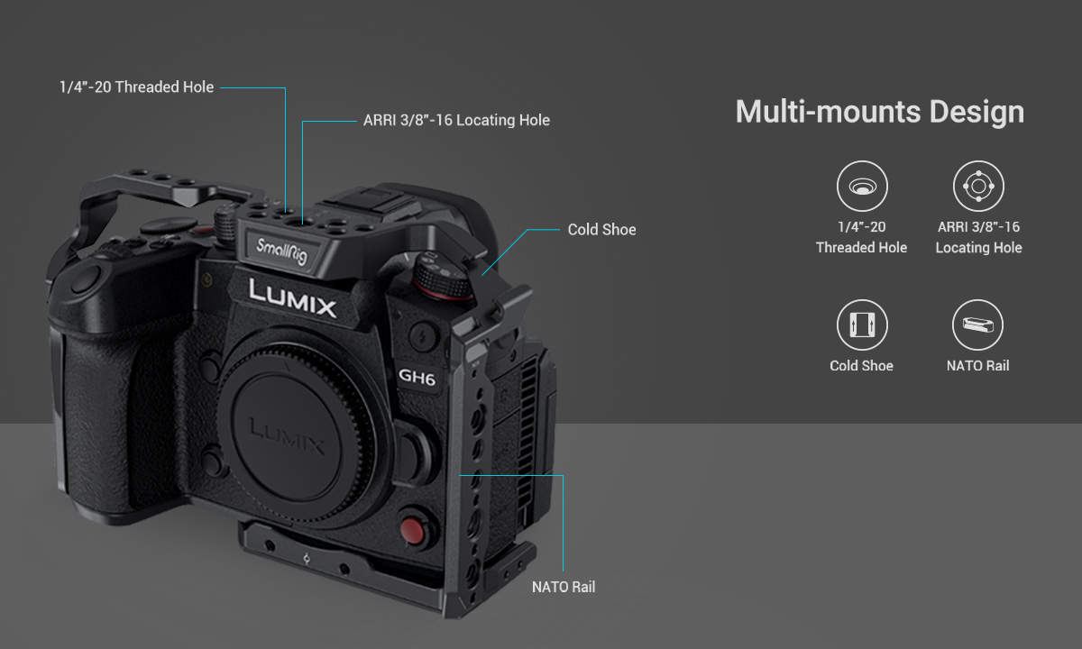 Lumix GH6 Camera Cage Kit | Handheld Video Rig | SmallRig