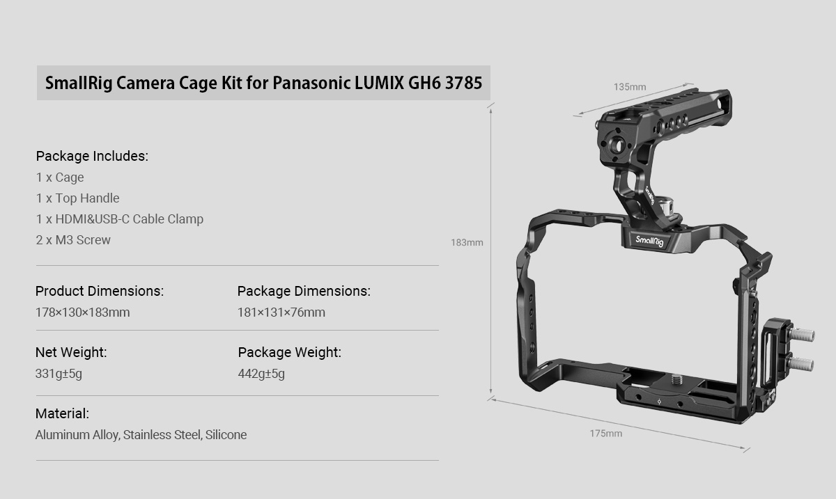 Lumix GH6 Camera Cage Kit | Handheld Video Rig | SmallRig