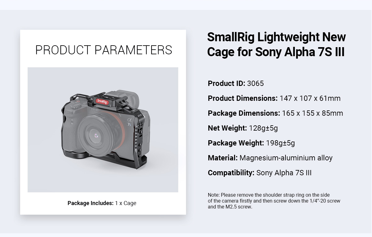 Standard Camera Cage Kit for Sony Alpha 7S III