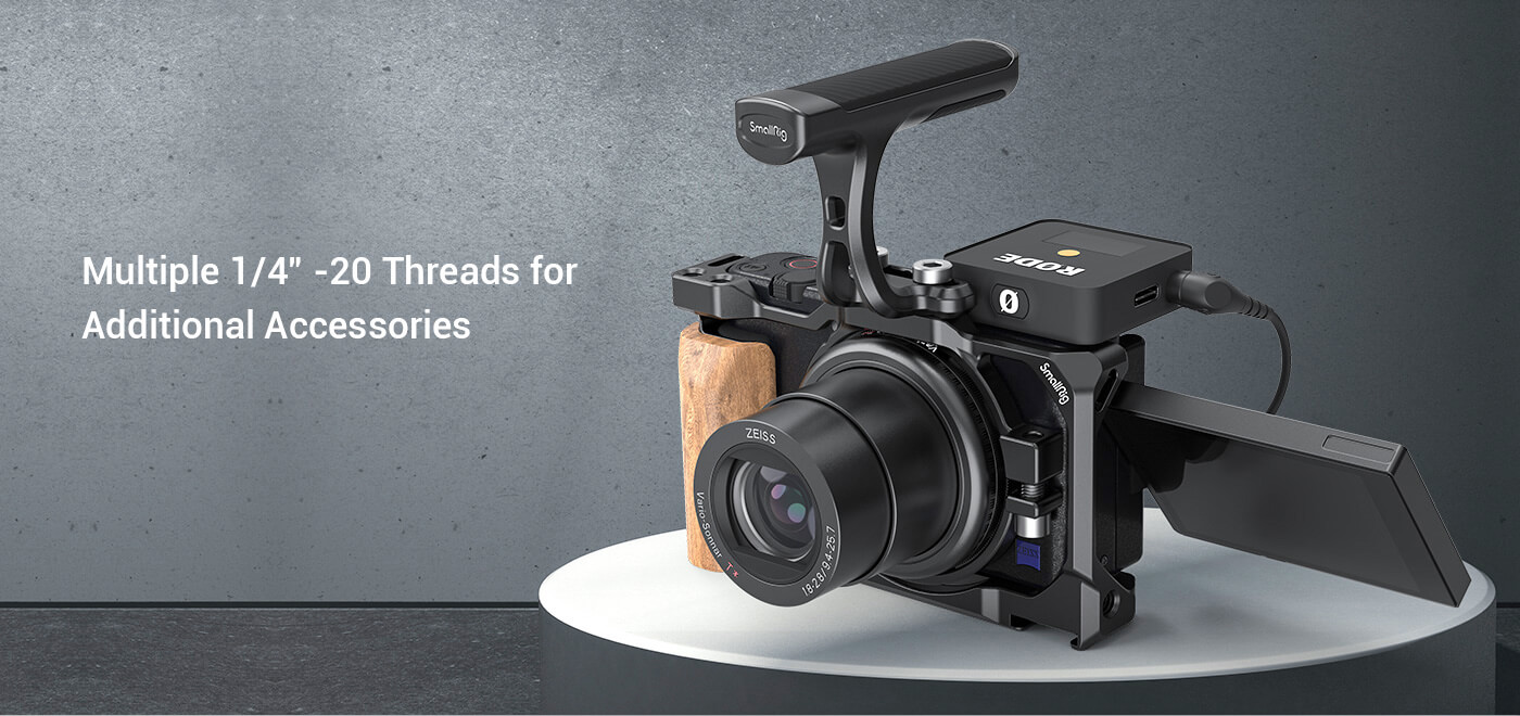 Sony ZV1 Cage | Wooden Grip & Accessory Mounts | SmallRig