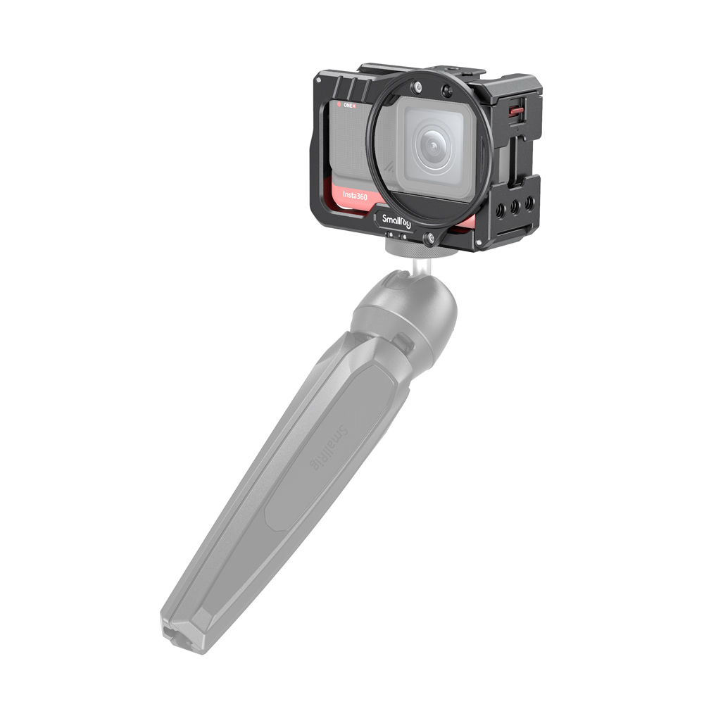 Vlogging Camera Cage and 52mm Filter Adapter for Insta360 ONE R 4K