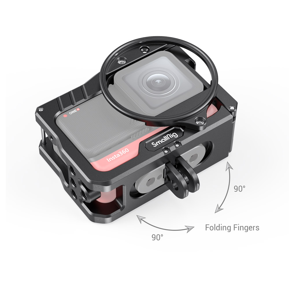 Vlogging Camera Cage and 52mm Filter Adapter for Insta360 ONE R 4K