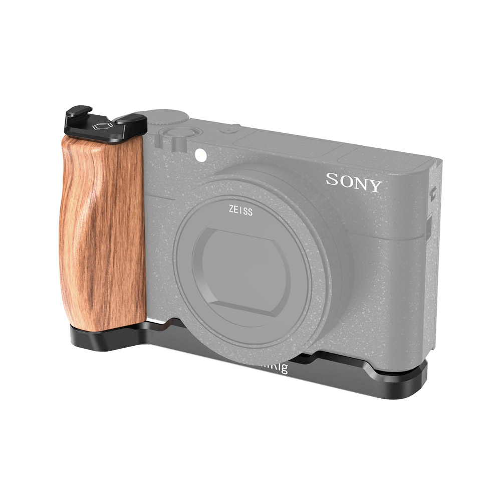 L-Shaped Wooden Grip with Cold Shoe for Sony RX100 III/IV/V(VA)/VI/VII