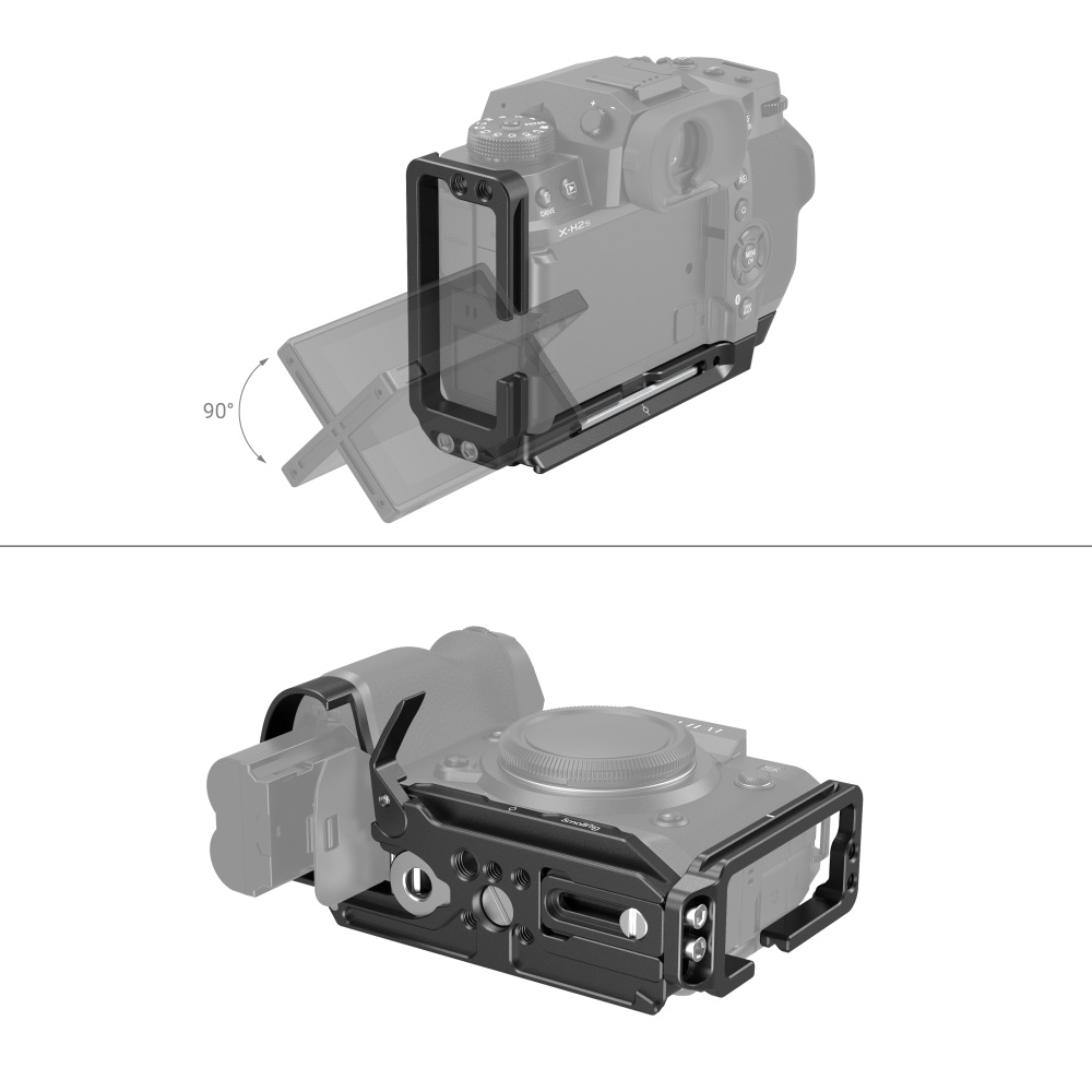 Hersmay Arca Swiss Verticale snelkoppelingsplaat L-bracket plaat L hoek voor Fujifilm X-H2 / X-H2S compatibel met DJI Ronin RS2 RS3 Pro RSC 2