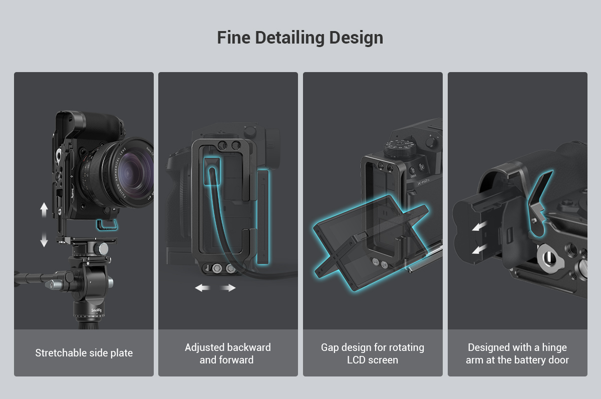 X-H2S L-Bracket | Arca-Swiss QR | DJI RS 2 Compatible