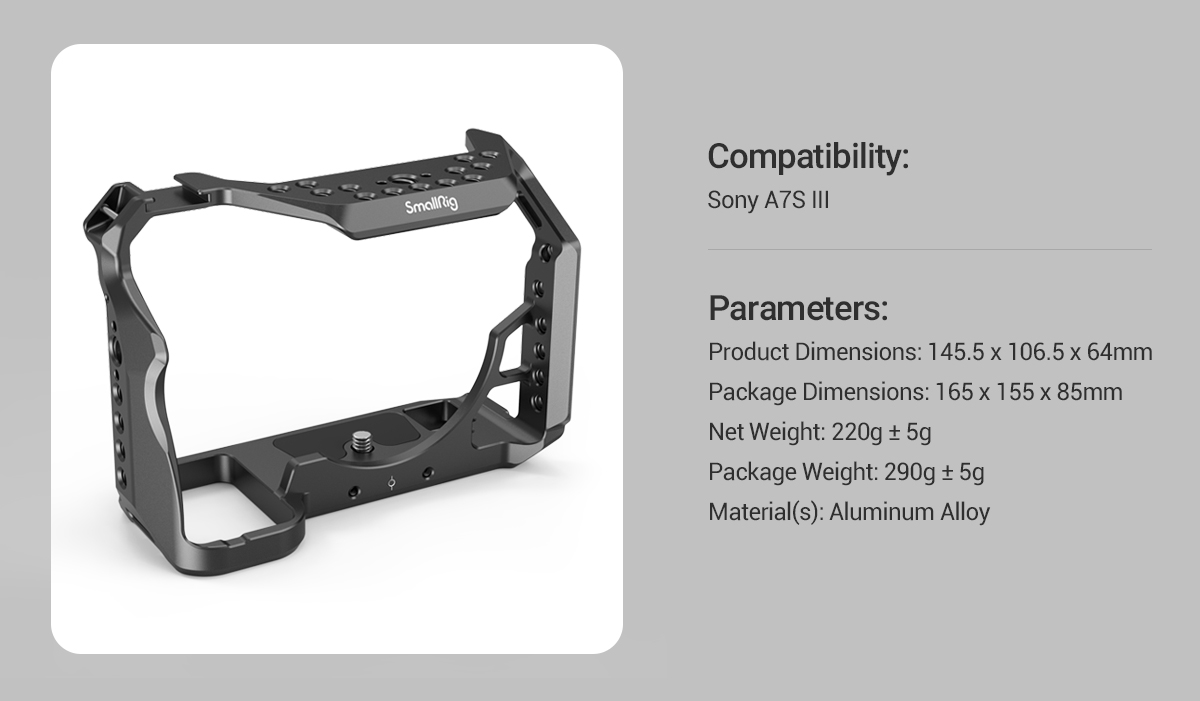 SONY A7SIII 用超軽量ケージ SONY A7SIII 用超軽量ケージ