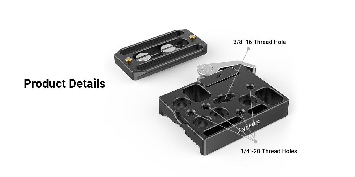 thumbnail image 2 of SmallRig Quick Release Plate - Arca Swiss Compatible For Cameras & Cages 2 of 10