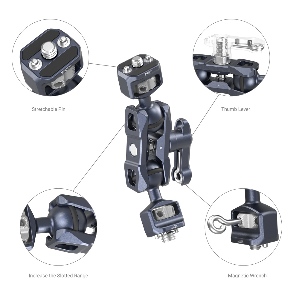 Magic Arm With Dual Ball Heads (1/4\"-20 Screw And 3/8\"-16 ARRI Locating Screw