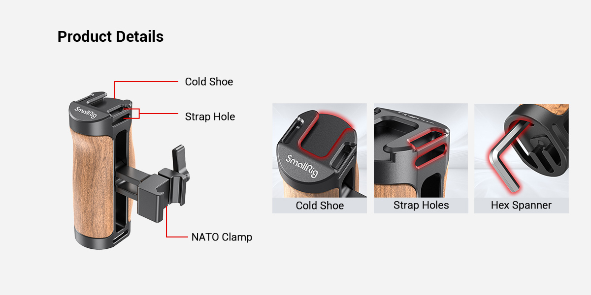 Wooden NATO Side Handle | Ergonomic | Adjustable Grip
