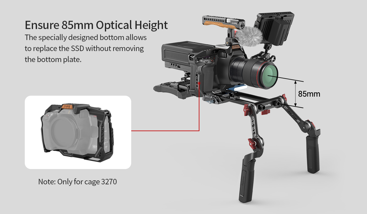 SIRUI Camera Base Plate with 15mm LWS Rod Rail Clamp