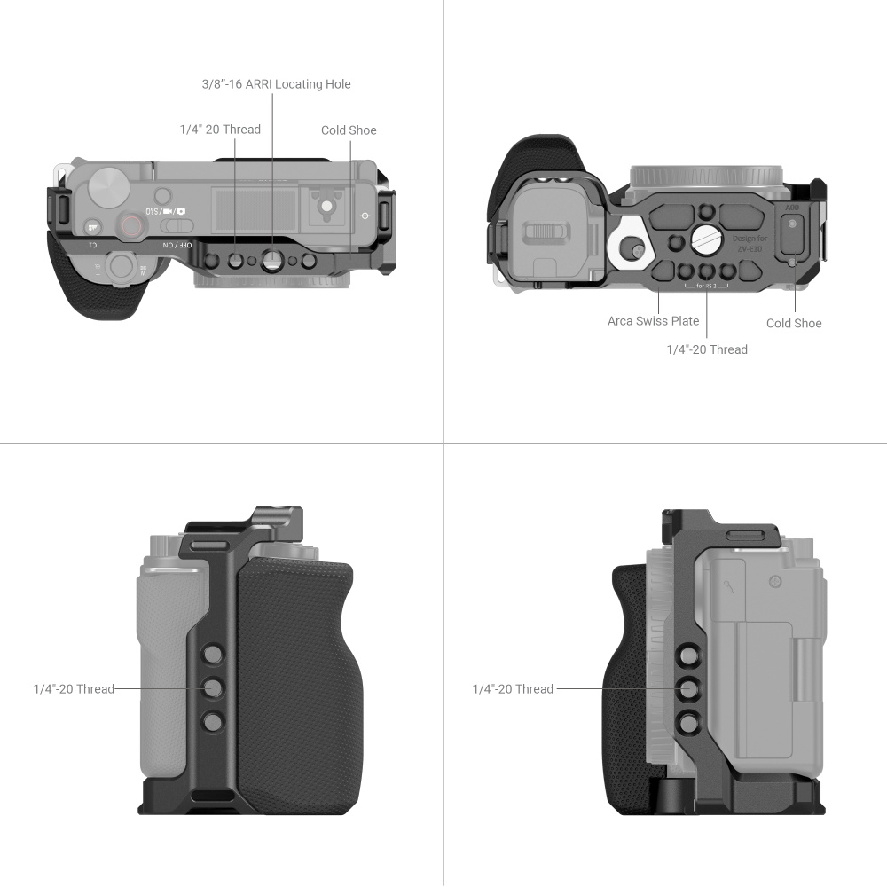 Camera Cage with Grip for Sony ZV-E10