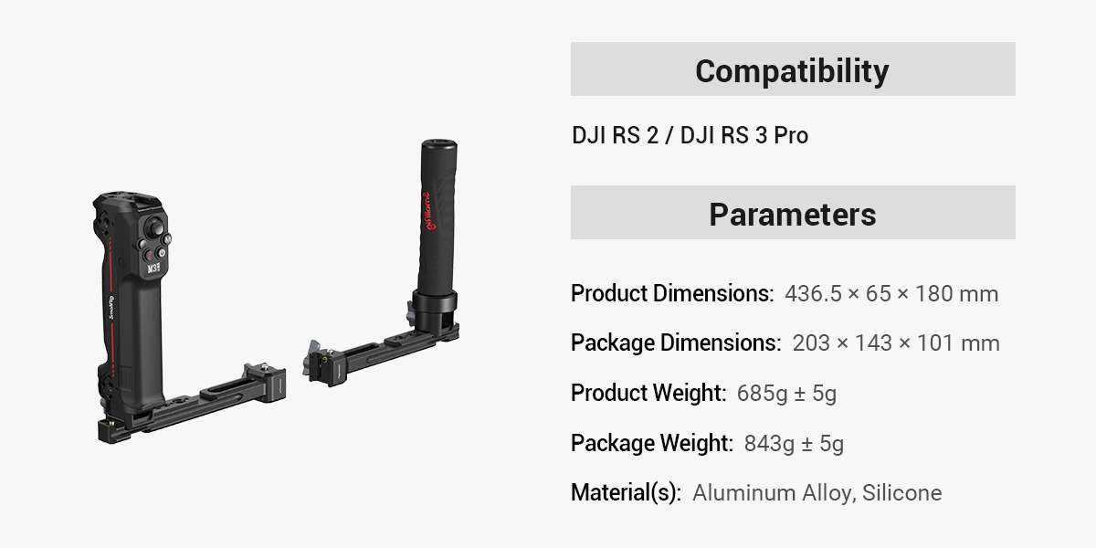 DJI RSシリーズ用無線制御式デュアルハンドグリップ