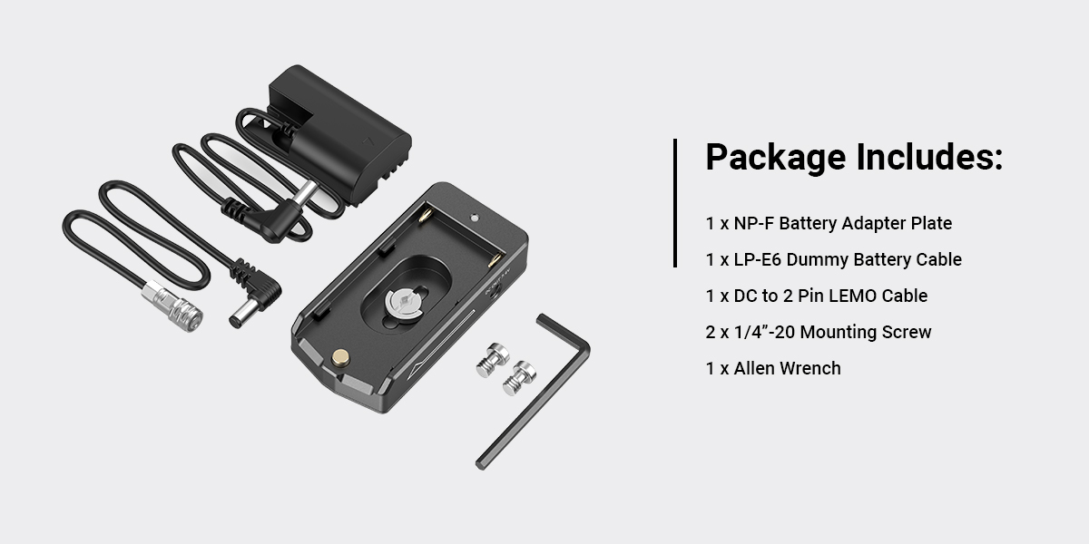 NP-F Battery Adapter Plate Lite for BMPCC 4K & 6K | SmallRig