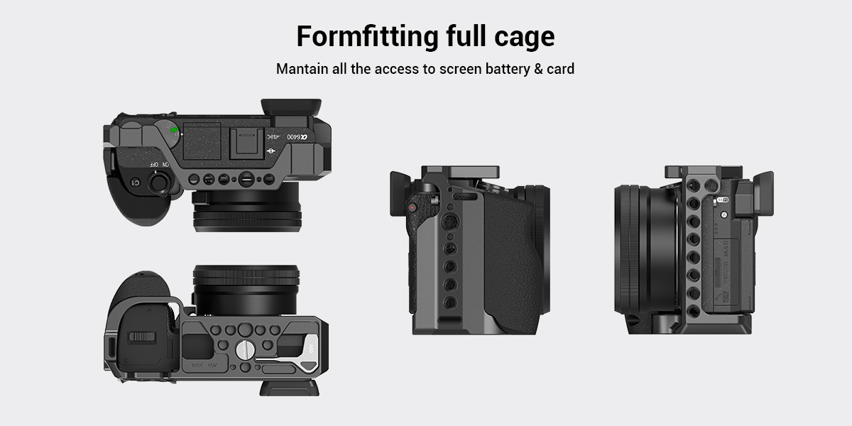 Sony α6100/ α6300/α6400用グリップ付きケージ