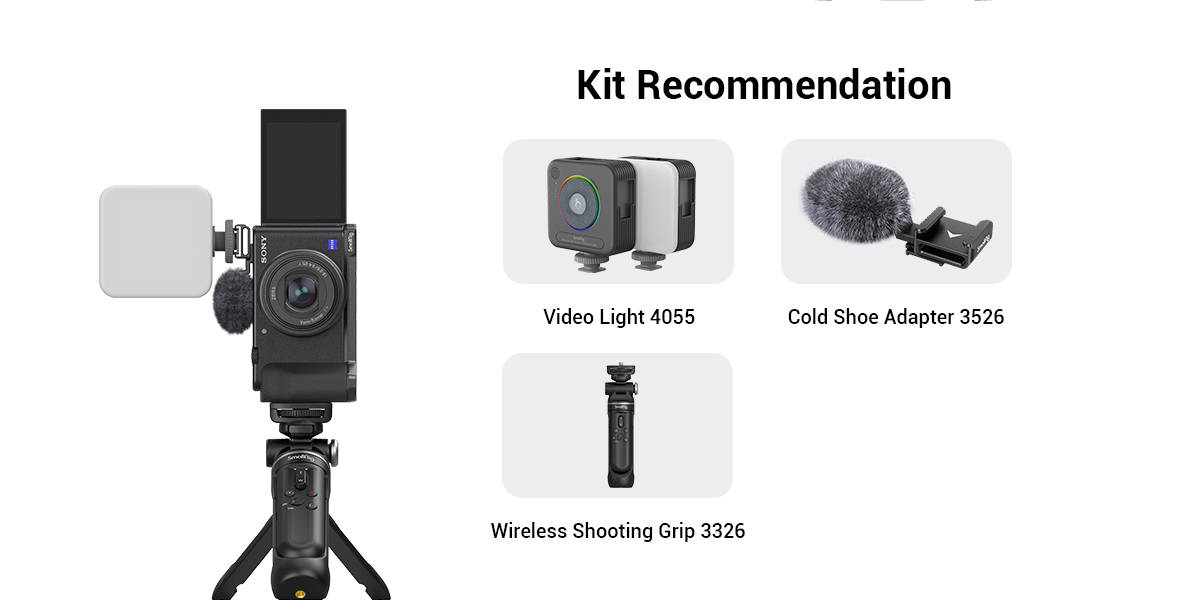 Camera Handle ZV-1F | Non-Slip Grip | 1/4