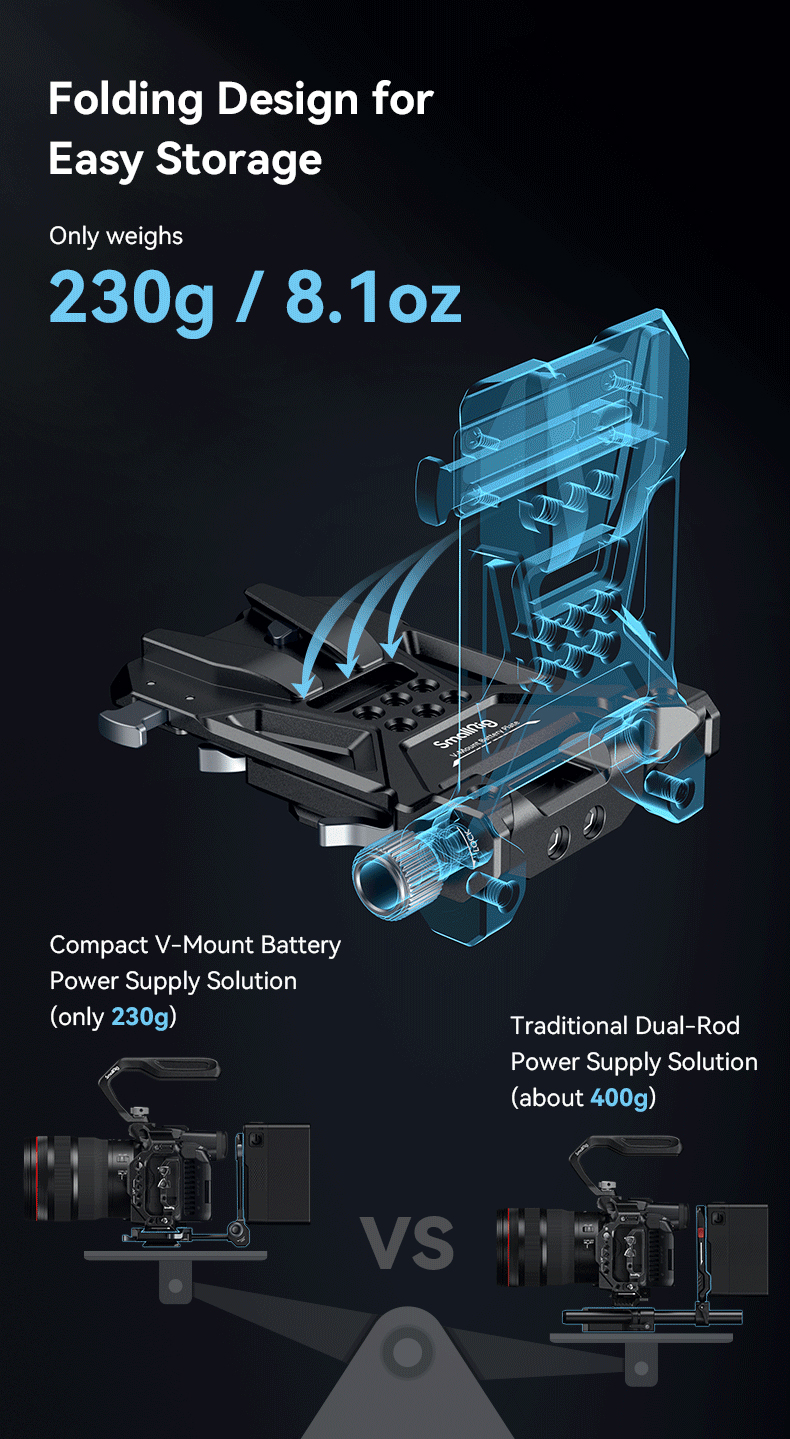 Compact V-Mount Battery Plate | Arca-Swiss Quick Release