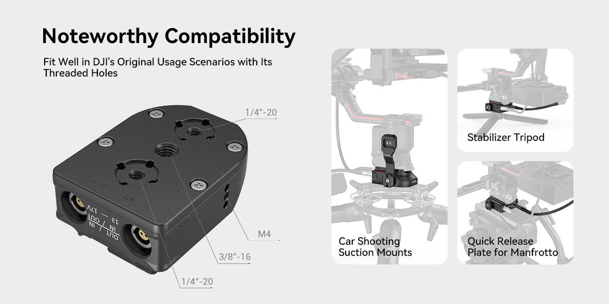 Power Supply Base Plate for DJI RS 2 / RS 3 Pro / RS 4 Pro