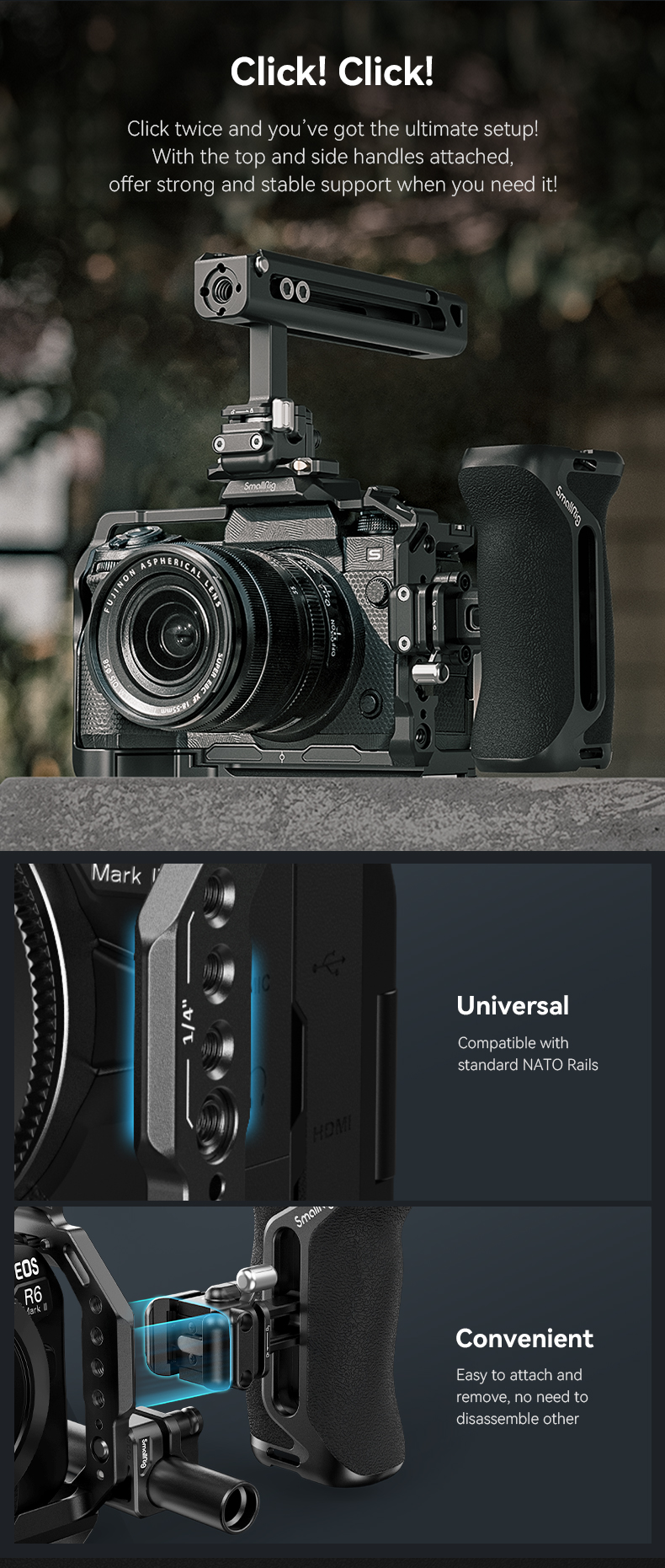 Quick Lock NATO Side Handle for Camera Rigs | Ergonomic Grip