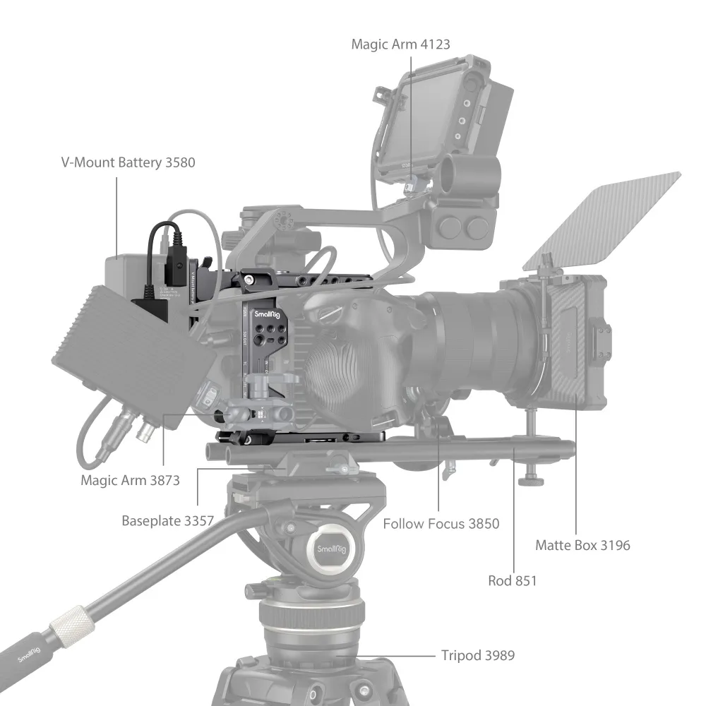 FX6 Camera Cage Kit | V-Mount Battery | Vertical Shooting