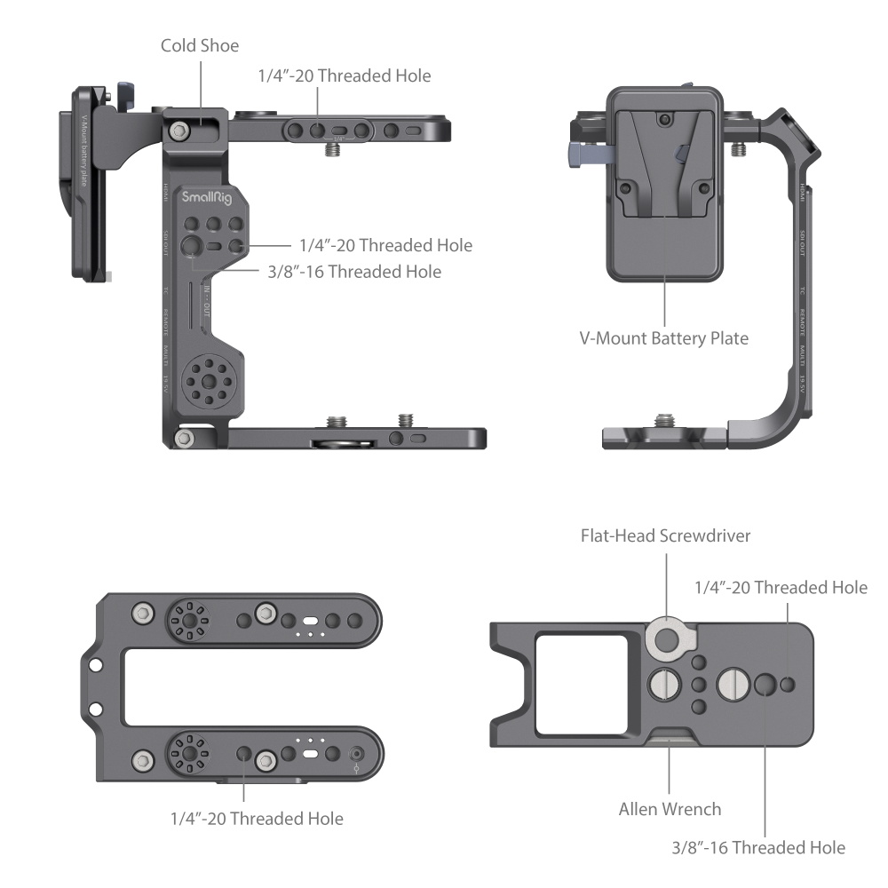 FX6 Camera Cage Kit | V-Mount Battery | Vertical Shooting