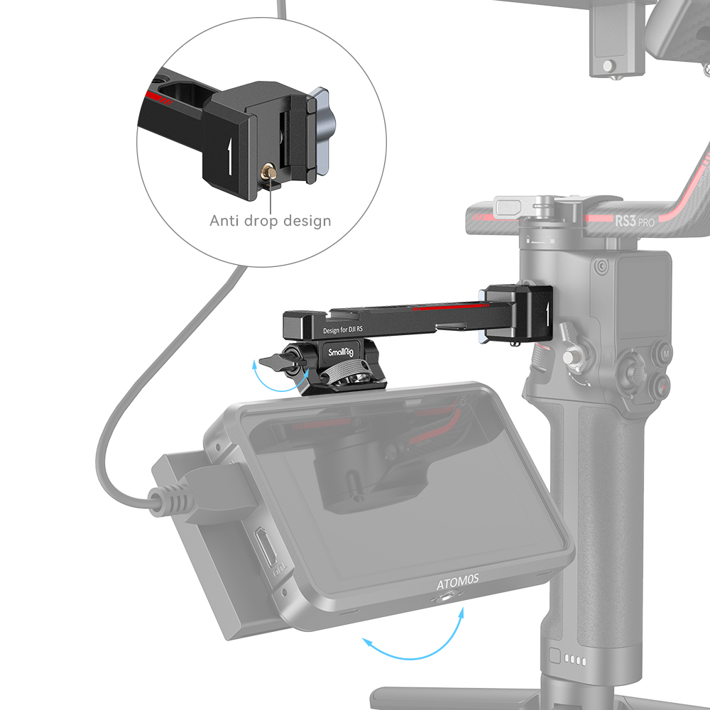 SMALLRIG RS 4 RS 4 Pro Monitor Mount with NATO Clamp for DJI RS 4 / RS 4 Pro /RS 3 mini/RS 3 / RS 3 PRO/RS 2 / RSC 2-3026B