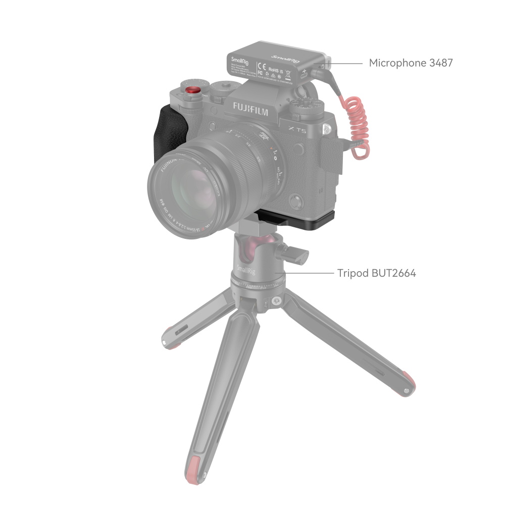 X-T5 Black L-Shape Grip | Arca-Swiss QR | Ergonomic Handle