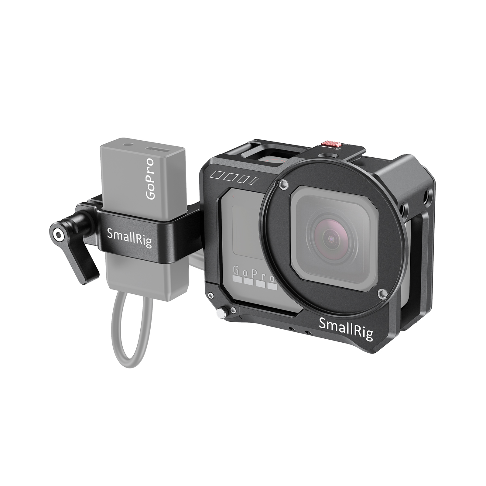 GoPro HERO8 Black専用マイクアダプターホルダー付きケージ