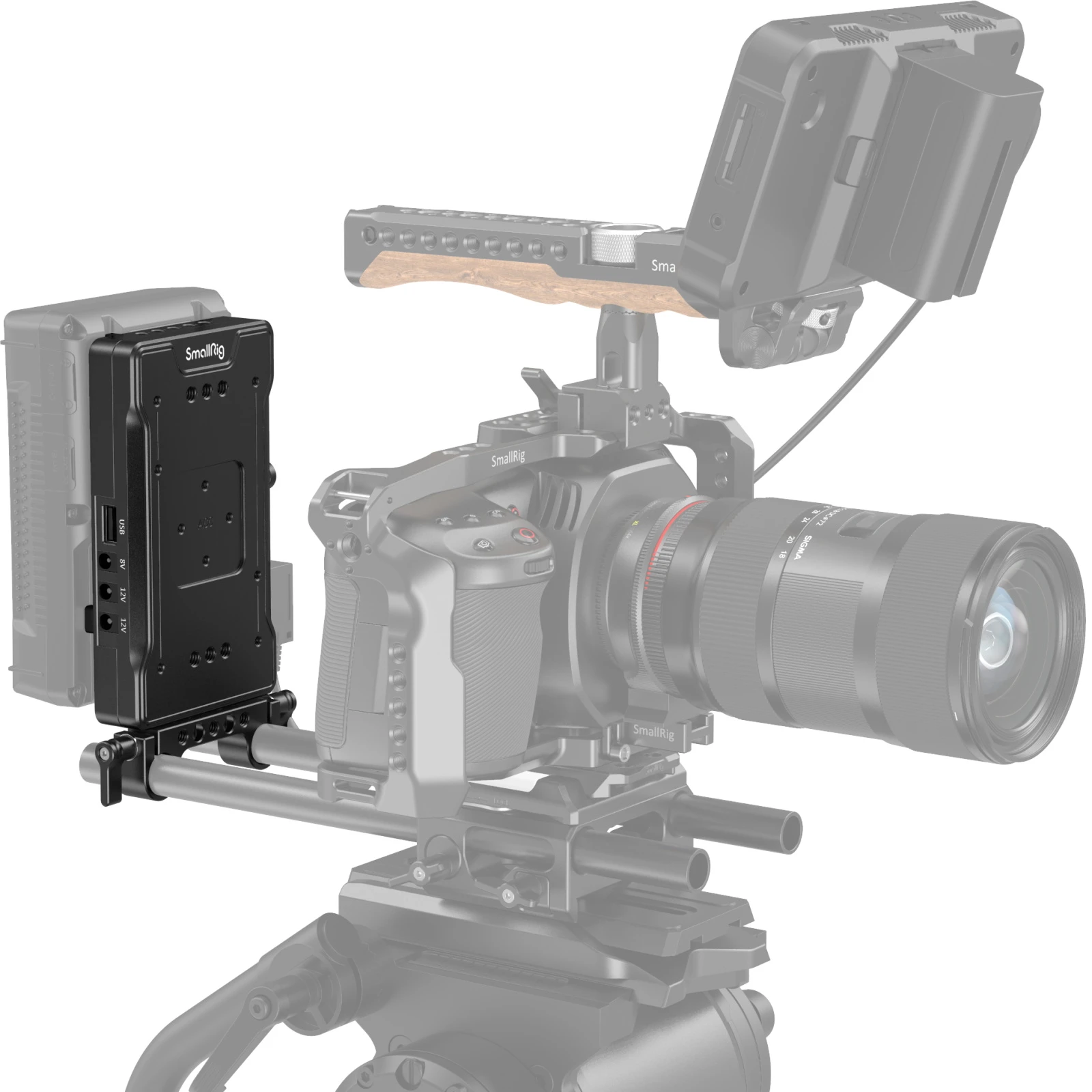 V Mount Battery Adapter Plate with Adjustable Arm V Mount Battery Adapter Plate with Adjustable Arm