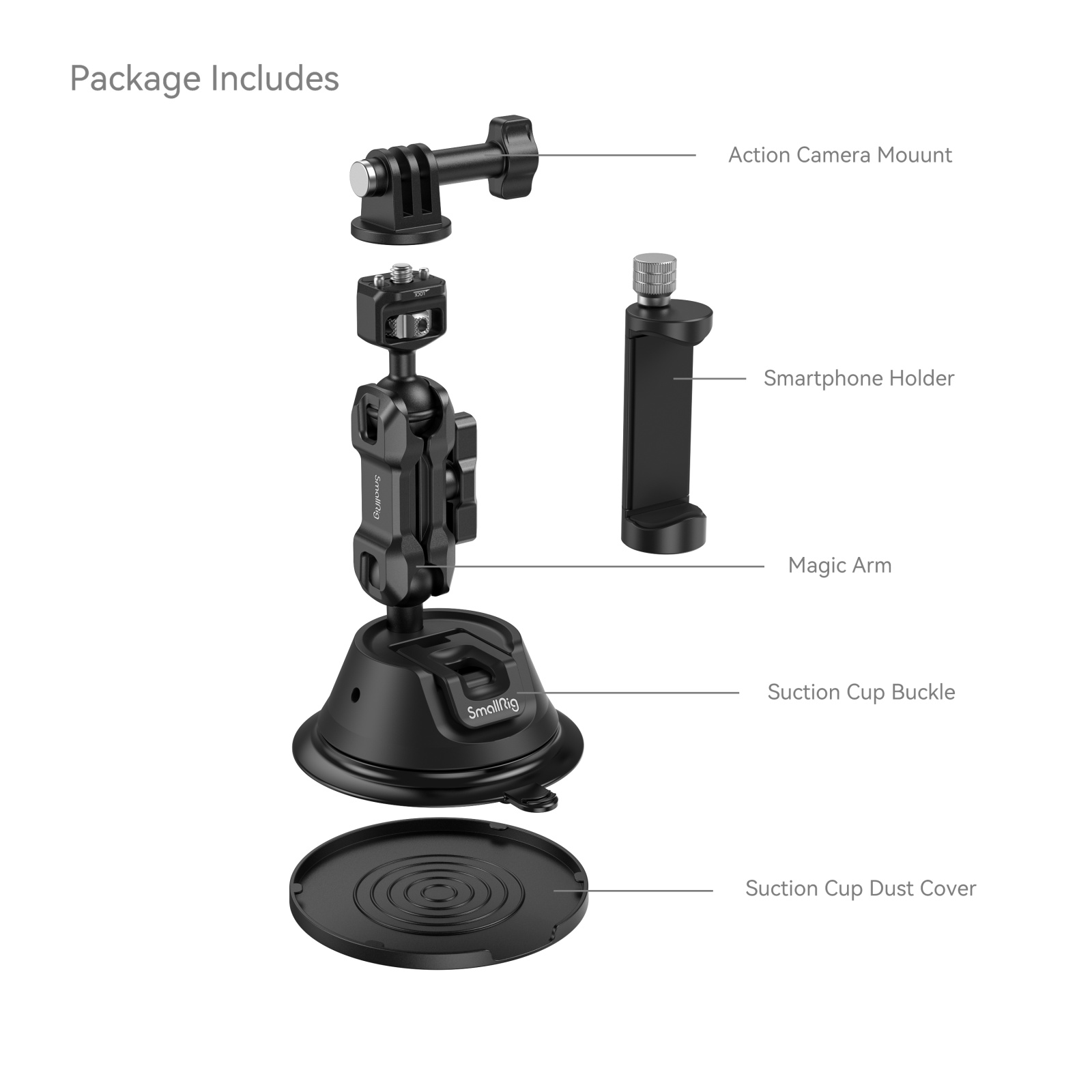 Portable Suction Cup Mount | Action Cameras & Phones | SC-1K