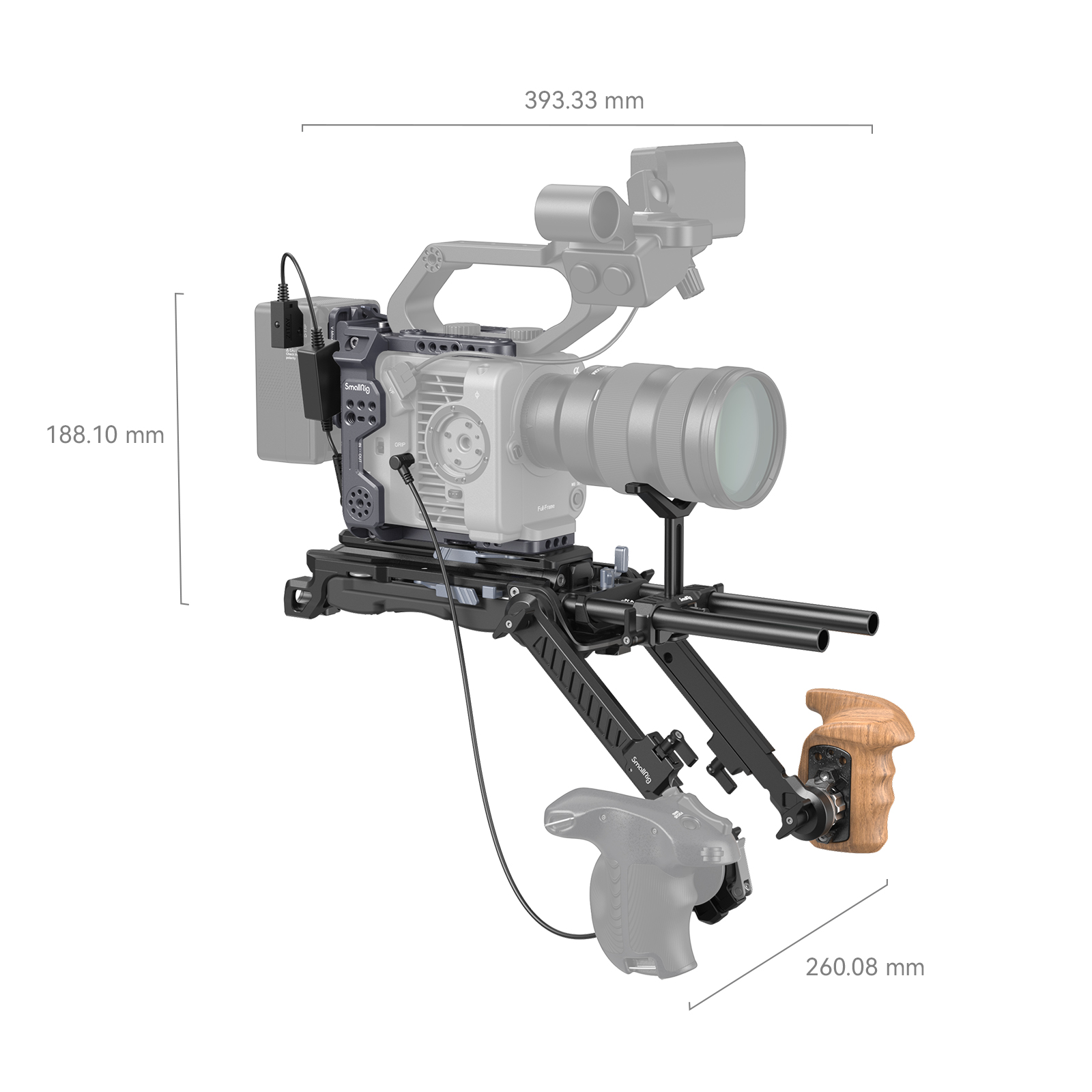 FX6 Shoulder Rig Kit | VCT-14 Cage | V-Mount | Ergonomic Pad