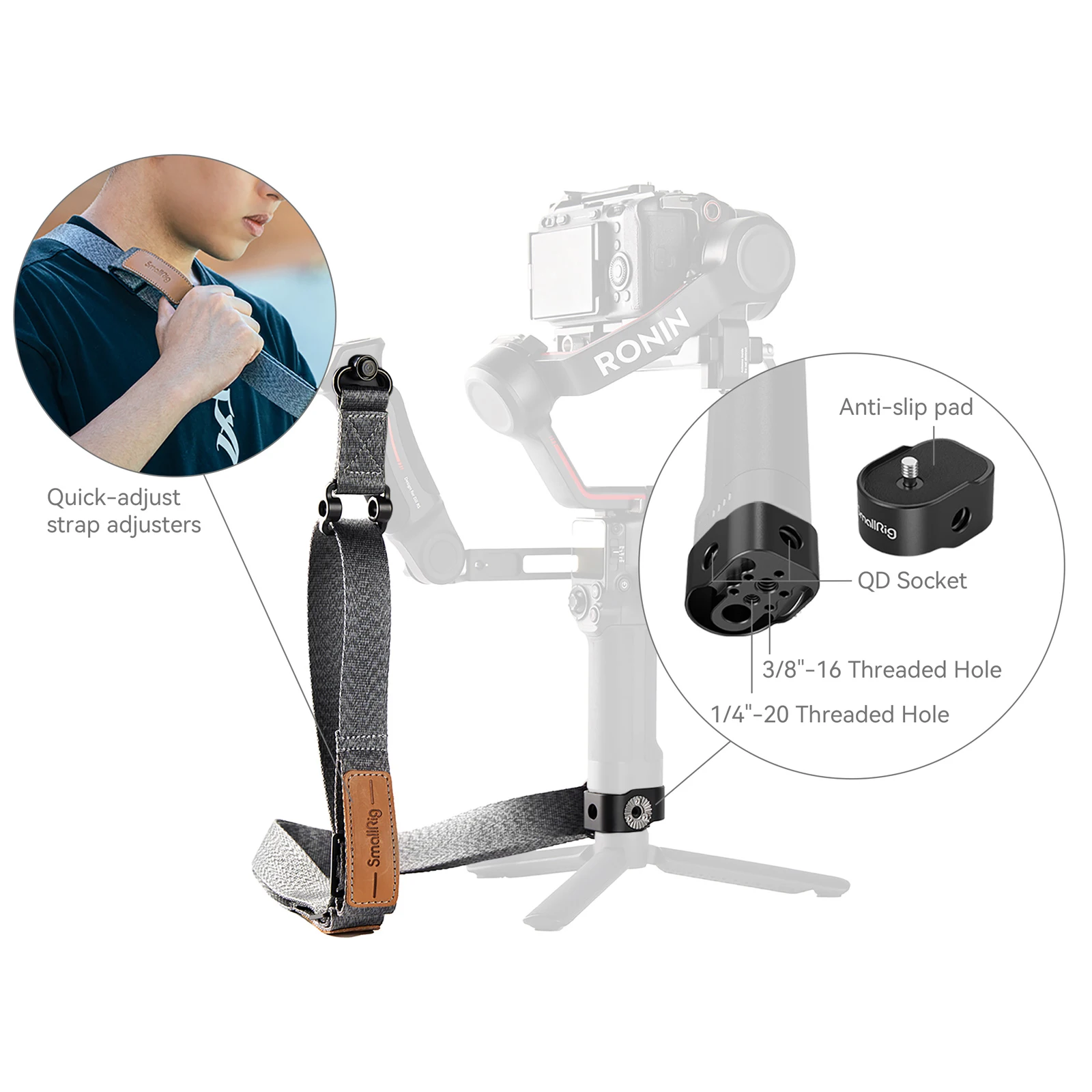 Weight-Reducing Shoulder Strap for DJI RS 4 / RS 4 Pro / RS 3 / RS 