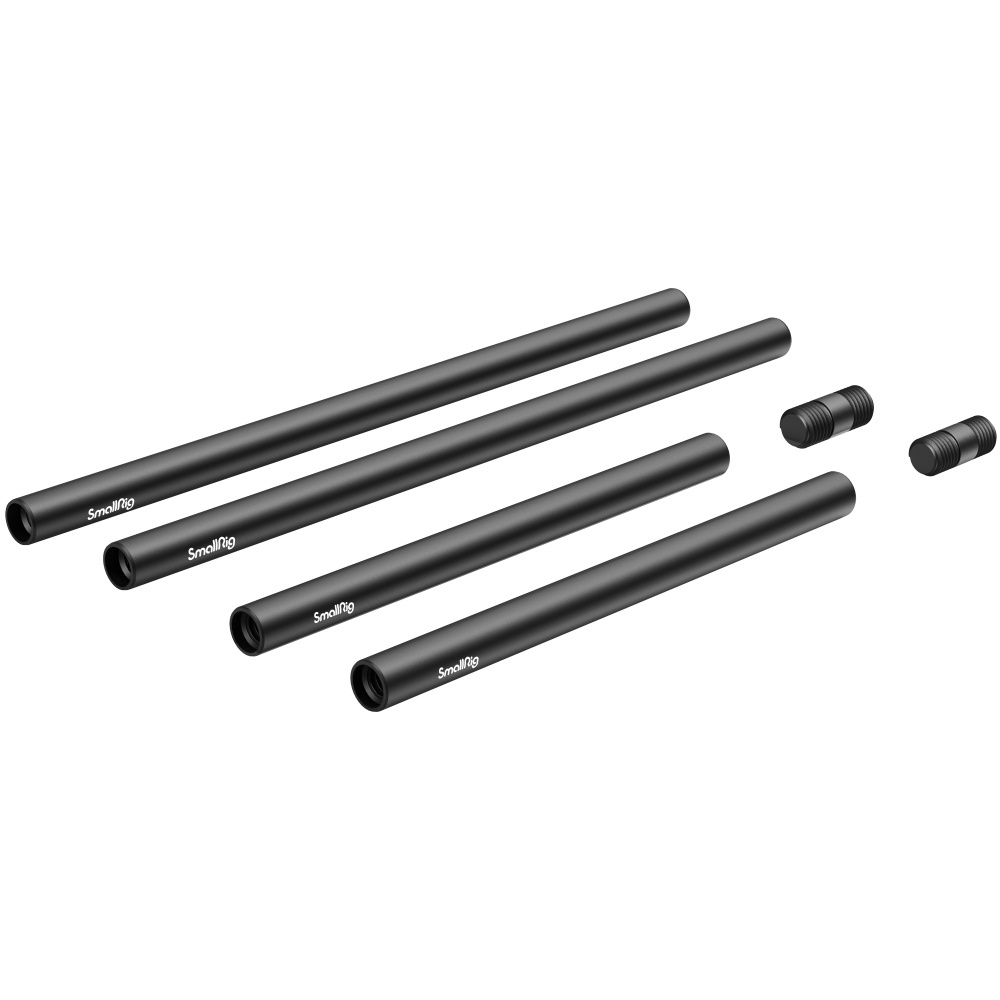 SmallRig 15mm with M12 Thread Black Aluminum Alloy Rods Combination, 6-Pack