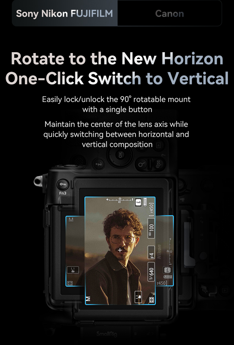 Canon R Series】Rotatable Horizontal-to-Vertical Mount Plate Kit Canon R Series】Rotatable Horizontal-to-Vertical Mount Plate Kit