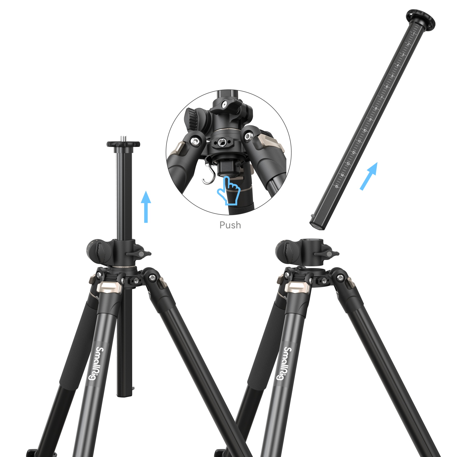 SmallRig Lateral Center Column Tripod CT200 - 10kg Load Capacity ...