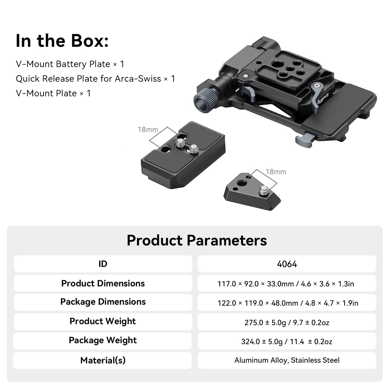 Compact V-Mount Battery Plate | Arca-Swiss Quick Release