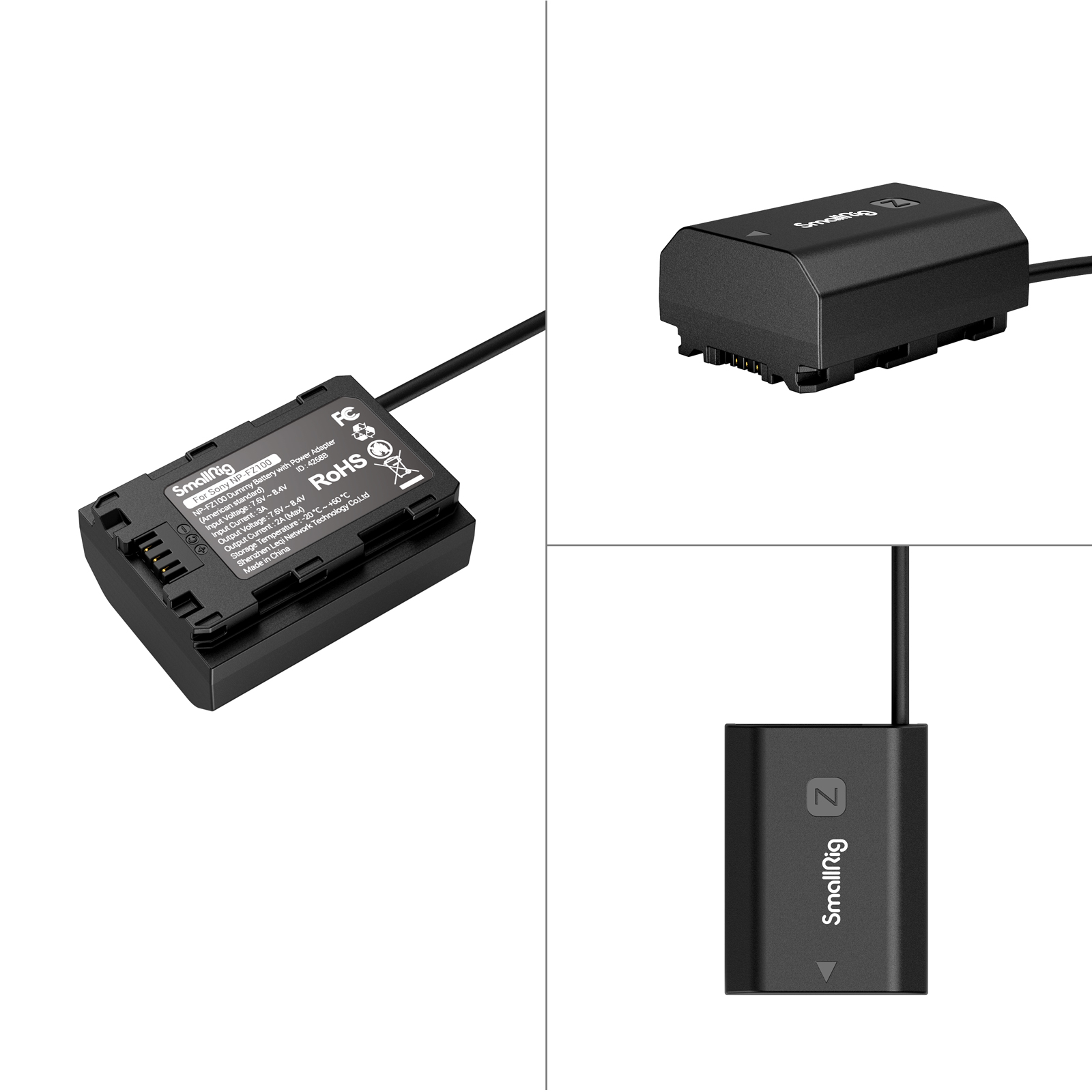 Tilta Sony NP-FZ100 Dummy Battery je 3.5/1.35 mm DC malý kabel