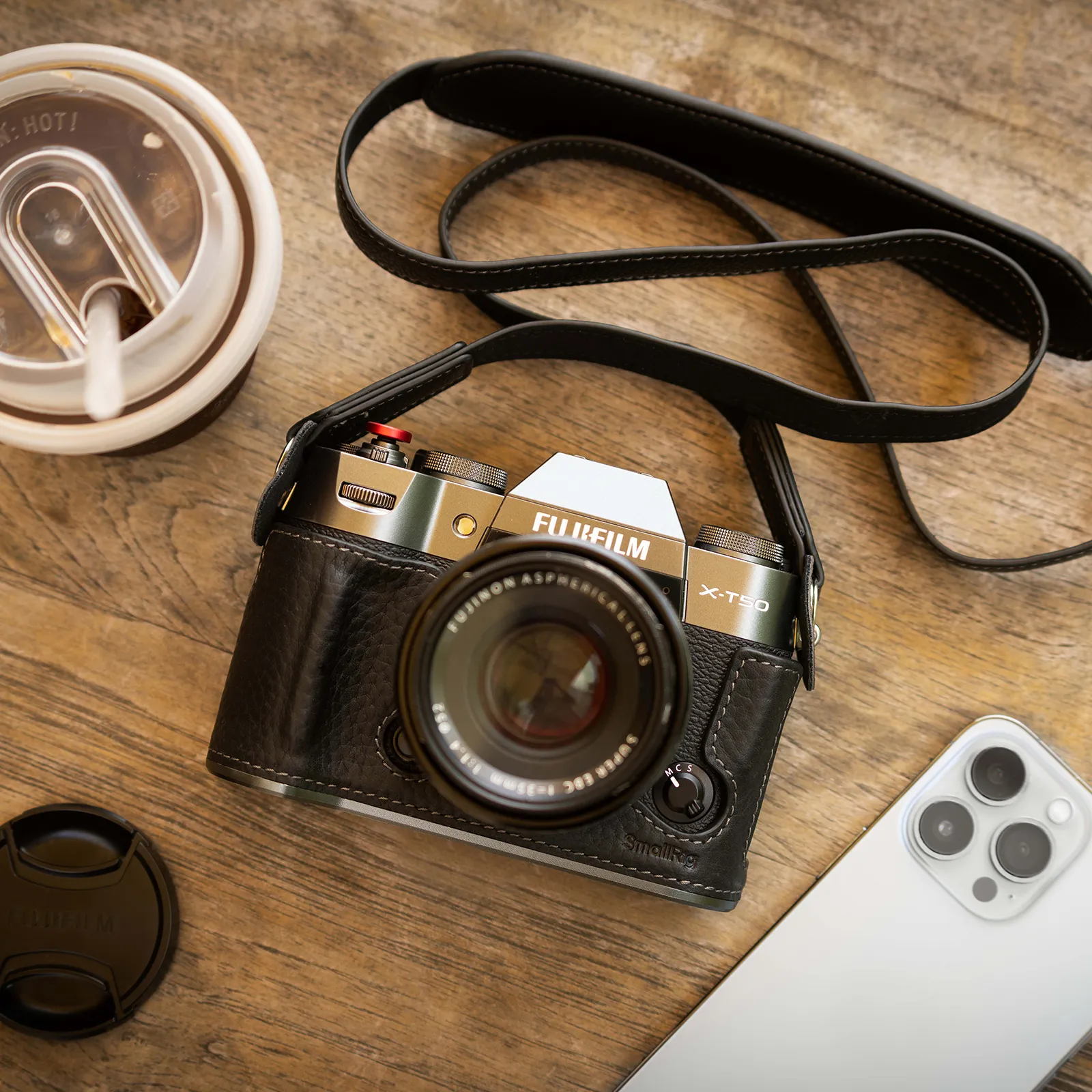 FUJIFILM X-T50 Leather Half Case | Enhanced Grip & Access