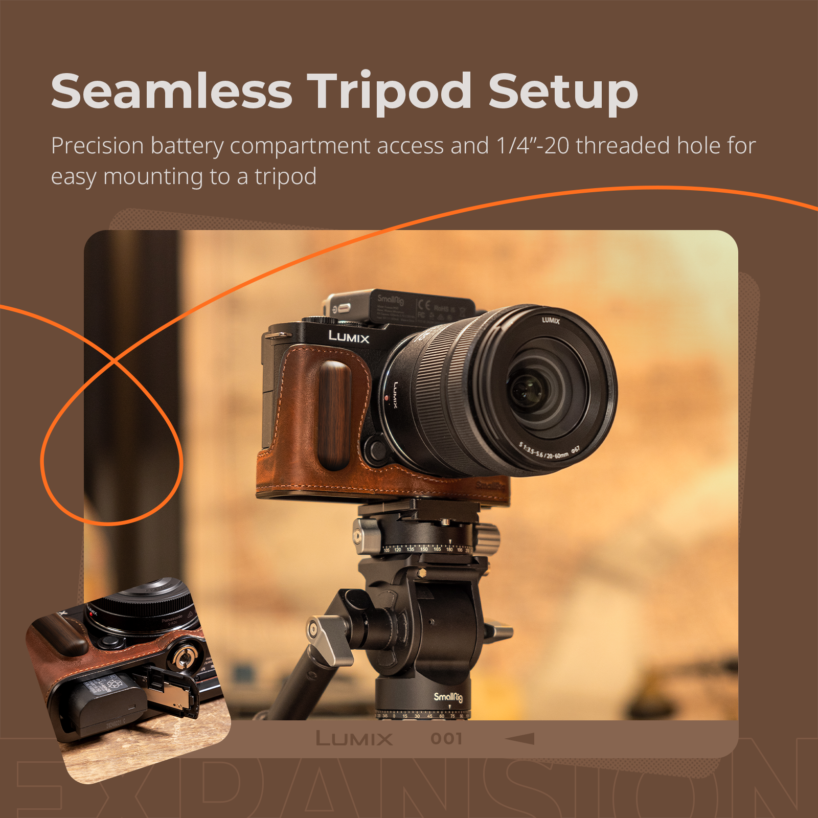 S9 Leather Half Case | Wooden Grip | Tripod Mount