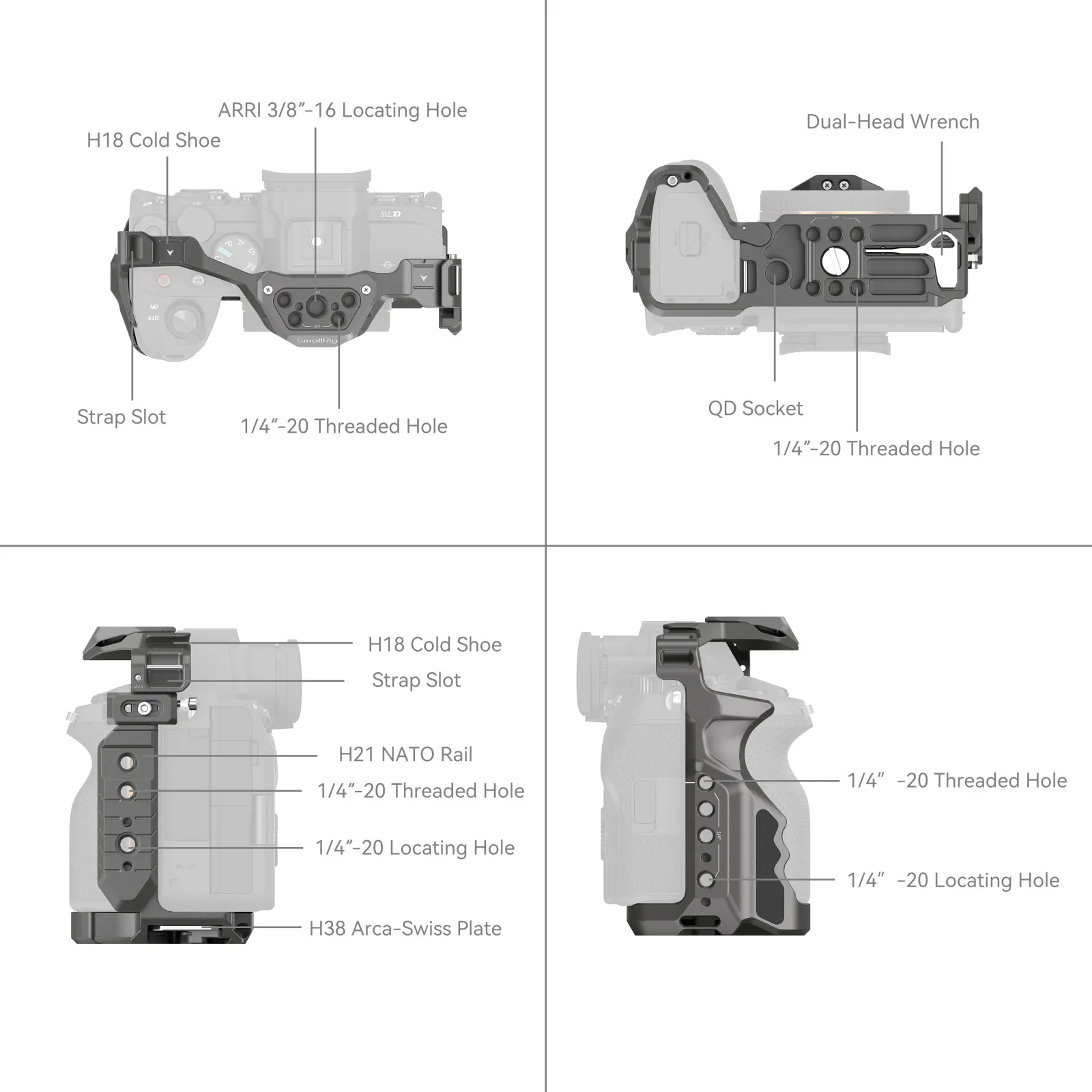 HawkLock Quick Release Cage for Sony Alpha 7R V / Alpha 7 IV