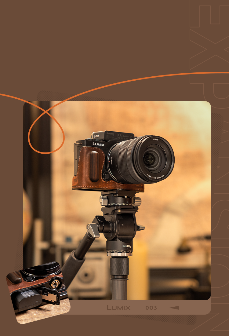 S9 Leather Half Case | Wooden Grip | Tripod Mount