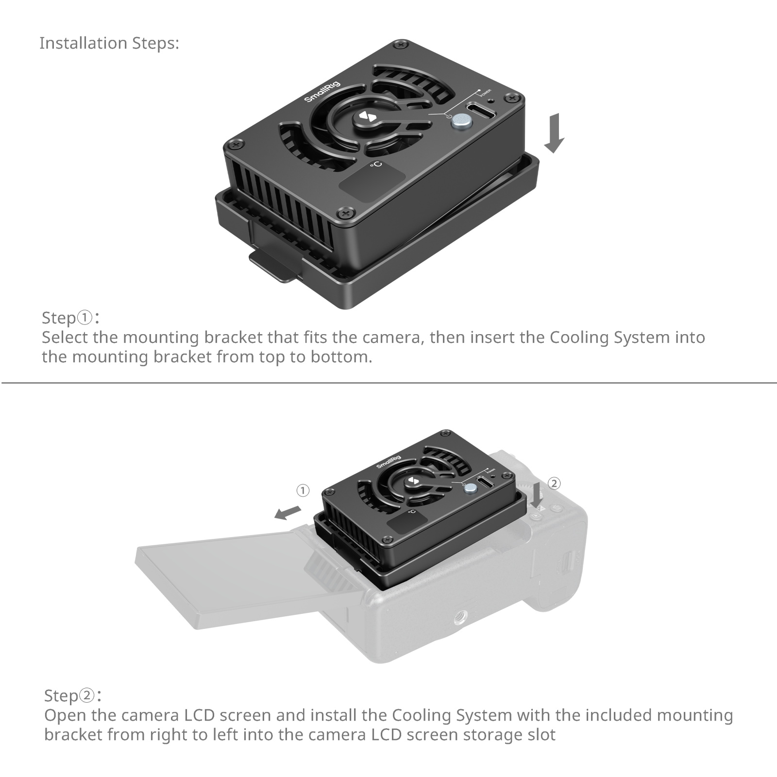 【新品】SmallRig Cooling Fan対応カメラ用冷却ファン Cooling Fan for Sony / Canon / FUJIFILM Selected Cameras