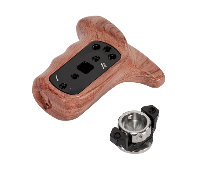 ARRIロゼット付きウッドグリップ（右手用）