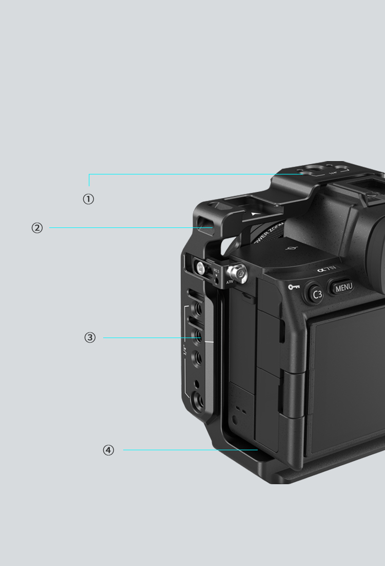 Camera Half Cage for Sony Alpha 7 V/Alpha 7R V/Alpha 7 IV/Alpha 7S