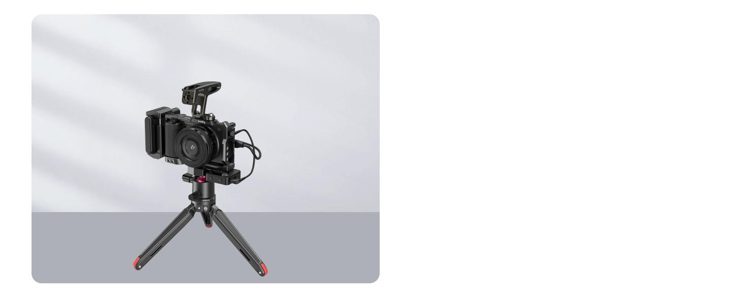 CATEGORY/Camera Cages/Sony ZV-E10 Camera Cage | Anti-Twist | Arca Quick-Release-For Brands:Sony/For Models:ZV-E10/SKU:3531B/