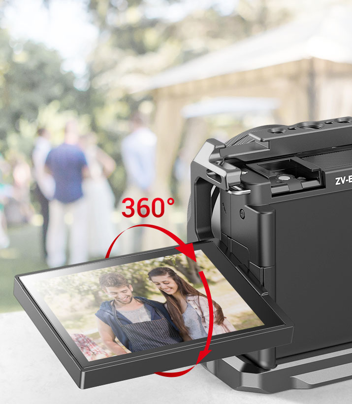 CATEGORY/Camera Cages/Sony ZV-E10 Camera Cage | Anti-Twist | Arca Quick-Release-For Brands:Sony/For Models:ZV-E10/SKU:3531B/